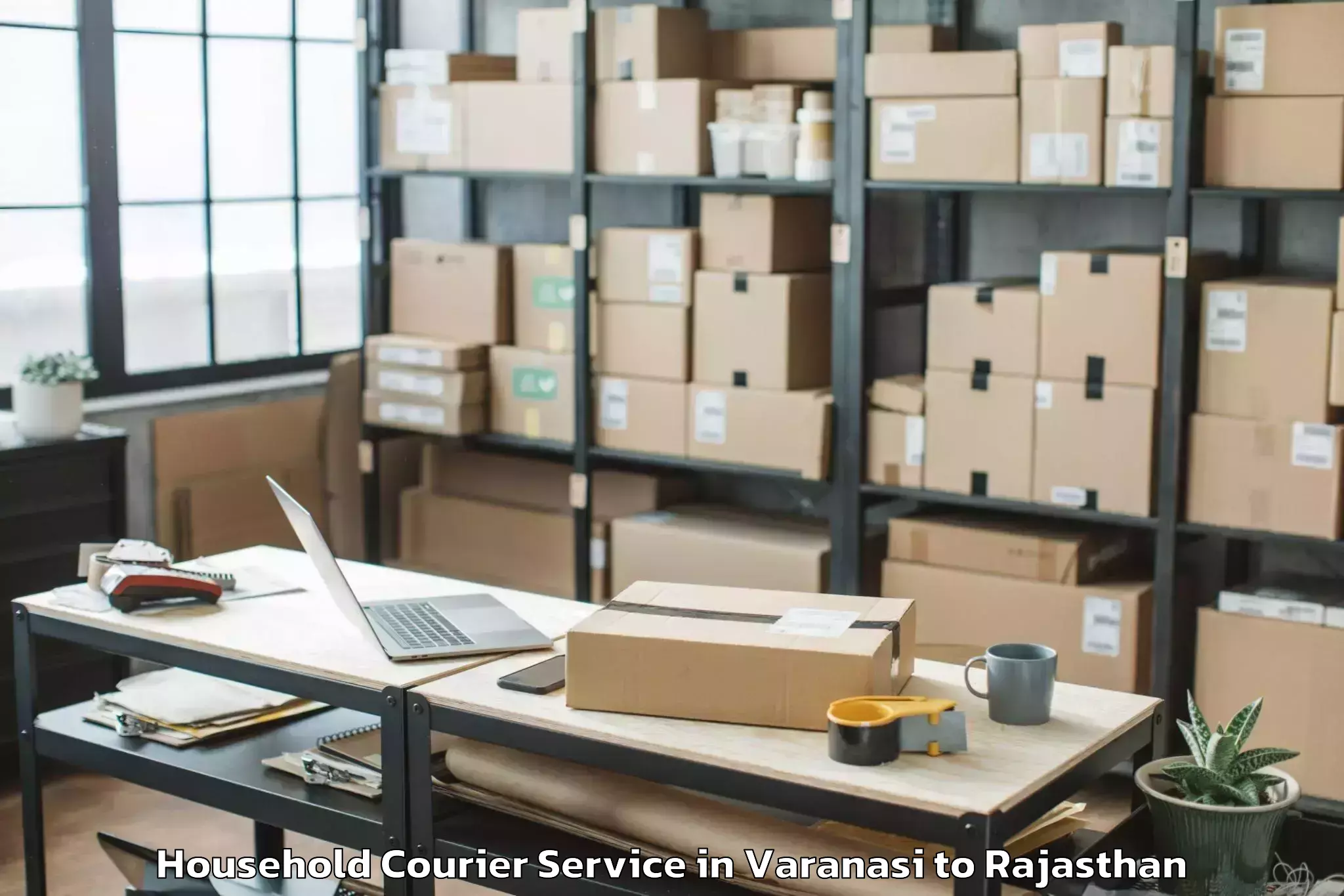 Book Varanasi to Jamwa Ramgarh Household Courier